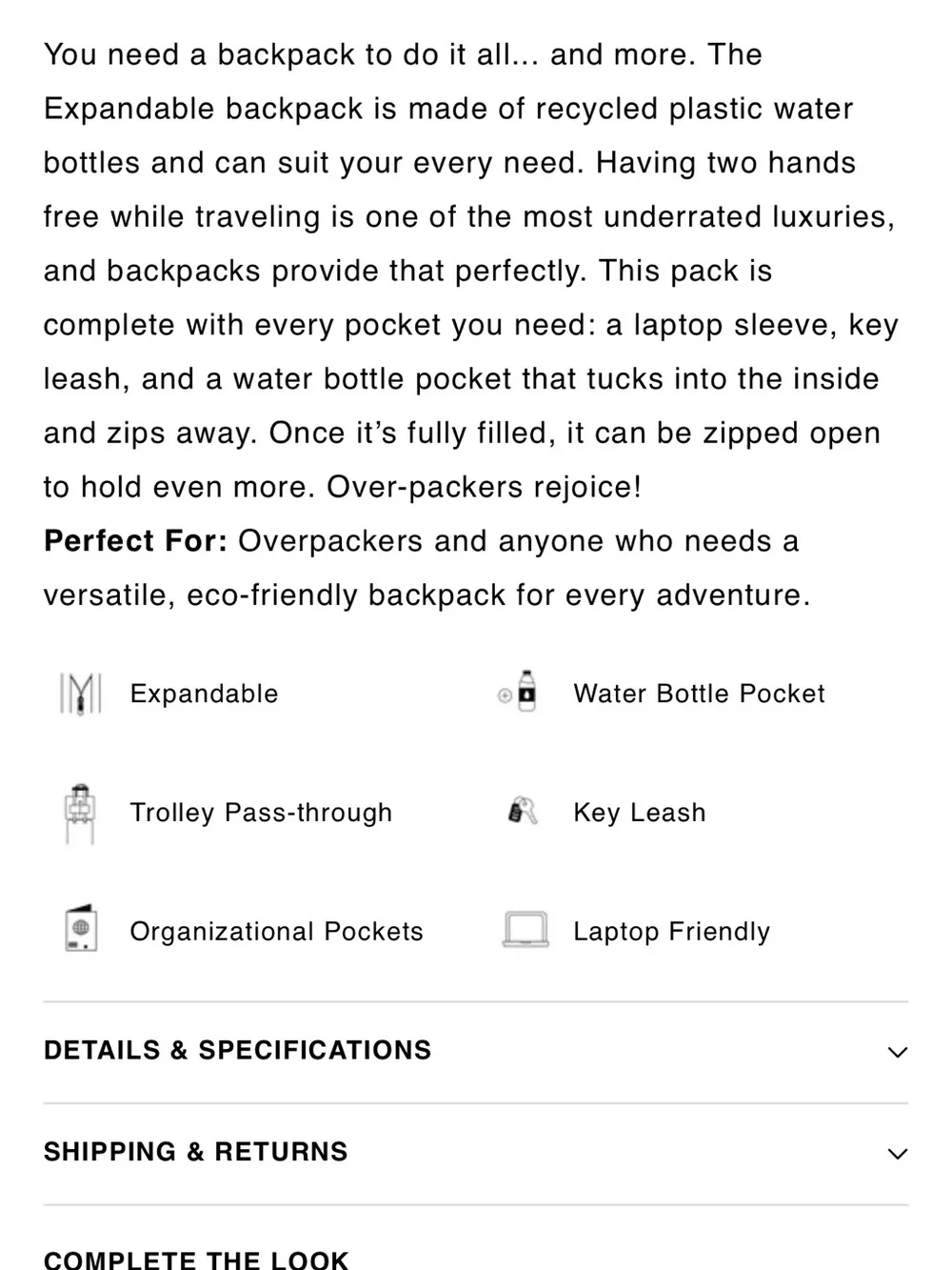 BÉIS The Expandable Backpack in Beige